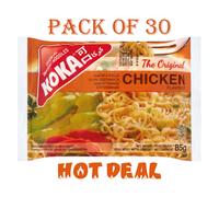 Koka Instant Chicken Flavour Noodles - 85g (Pack of 30) | Authentic Asian Noodles | No MSG | Quick & Easy Snack or Meal