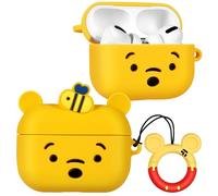 Kokaade for Airpods Pro 2nd/1st Generation Case for Women Girls Girly - with Keychain Funny Yellow Bear Cartoon Design 3D Soft Silicone Cover for Teens Protective Skin for Airpods Pro