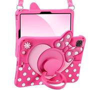Kokaade Kids Case for iPad Air 11 inch (Air M4 2026, 8th Gen)/M3 2025/M2/Air 6th/5th/4th/Pro 11 Inch 4th/3rd/2nd/1st - Cute Soft Bow Silicone Case with Strap & Rotating Stand Tablet Cover for Girls