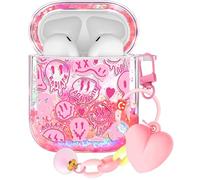 Kokaaee for Airpod Case 2nd & 1st Generation Cover Kawaii Funda Cute Aesthetic Girl Women Protector Liquid Glitter Sparkly Face Design Estuche Keychain Y2K Girly for Apple Air Pod 1/2 Gen