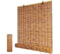 KOKANIGODVA Bamboo Roller Blinds Handwoven Natural Reed Curtain 100x120cm