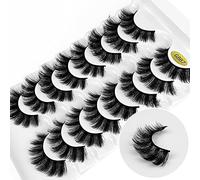 KOKAY False Eyelashes Russian Strip Lashes Faux Mink Lashes 8 Pairs DD Curl, Reusable Fluffy 3D Fake Eyelashes Thick Soft Waterproof for Gift (K007,15MM)