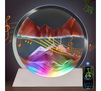 KOKBNR Moving Sand Art Picture Bluetooth Speaker Wireless Rechargeable Night Light Colored Sand Table Lamp Music Player RGB Color Changing Room Decor Oasis Mini Kinetic Art for Office Desk Home Decor
