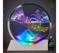 KOKBNR Moving Sand Art Picture Bluetooth Speaker Wireless Rechargeable Night Light Colored Sand Table Lamp Music Player RGB Color Changing Room Decor Oasis Mini Kinetic Art for Office Desk Home Decor