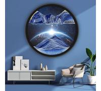 KOKBNR Moving Sand Art Picture in Liquid Motion 3D Oasis Framed Wall Art Landscapes Room Decor 360° Rotation Colored Sand Glass Wall Decor Zen Relaxing Sculptures for Office Home Living Room Bedroom