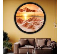 KOKBNR Moving Sand Art Picture in Liquid Motion 3D Oasis Framed Wall Art Landscapes Room Decor 360° Rotation Colored Sand Glass Wall Decor Zen Relaxing Sculptures for Office Home Living Room Bedroom