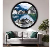 KOKBNR Moving Sand Art Picture in Liquid Motion 3D Oasis Framed Wall Art Landscapes Room Decor 360° Rotation Colored Sand Glass Wall Decor Zen Relaxing Sculptures for Office Home Living Room Bedroom