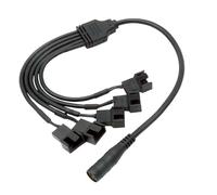 kokdid 2/3 / 4/5 Way Computer Fan Power Adapter Cord 37cm Anti Pull Design Flexible Wiring PCs Case Fan Power Distribution Cable
