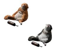 kokdid 2pcs Realistic Drunk Puss Rosin Statues Artisanal Telecommute Car Deck Statue Artifact Art Present For Beloveds Drunk Telecommute Decoration