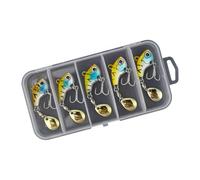 kokdid 5Pcs Metal Artificial Hard Baits Spinner Spoon Lures Rotating Vib Vibrations for Long Casting Easy to Use Rotating Vib Vibrations