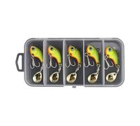 kokdid 5Pcs Metal Artificial Hard Baits Spinner Spoon Lures Rotating Vib Vibrations for Long Casting Easy to Use Rotating Vib Vibrations