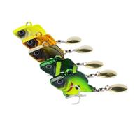 kokdid 5Pcs Metal Fishing VIB Lures with Strong Treble Hook Rotating Metal Vib Vibrations Baits Spinner Spoon Lure Easy to Use Artificial Hard Baits Fishing Lure