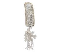 kokdid Elegant Silver Floral Tassels Hair Clip for Bride with Sturdy Rhinestones and Handmade Craftsmanship Casual Wear
