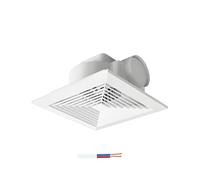 kokdid Powerful 8 Inch Air Movement Unit 150 Meters Per Hour Quiet Build Great for Bathroom Utility Space and Living Areas Denial Light Exhaust Fan