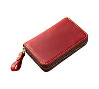 kokdid PU Leather Case 6 Hooks Structure Card Slot Pocket Waterproof Zippered Closure Purse for Everyday Carry Essential Leather Holder