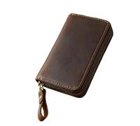 kokdid PU Leather Case 6 Hooks Structure Card Slot Pocket Waterproof Zippered Closure Purse for Everyday Carry Essential Leather Holder