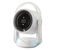 kokdid Quiet USB Desk Fan Wide Angles Rotation 100Speed Setting Table Coolers Rechargeable Battery LED Display Cooling Speed Adjustable Quiet