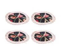 kokdid Thickened Cotton Linen Table Mats Set of 4 Feature Classical Oil Painting Pattern Dining Accessories for Elegant Dining US Rural Dinner Mats