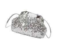 kokdid Trendy Folded Texture Shoulder Bag with Lightweight Construction and Spacious Interior for Everyday Essential Carrying Women's PU Bag with Sequins