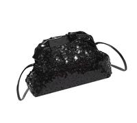 kokdid Trendy Folded Texture Shoulder Bag with Lightweight Construction and Spacious Interior for Everyday Essential Carrying Women's PU Bag with Sequins