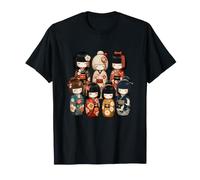 Kokeshi Dolls Japanese Geisha Kimono Girls T-Shirt