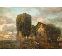 KOKITS Canvas Painting Posters Canvas Painting Art Famous the Old Church by Henry Mark for Hallway Decor 60x90cm