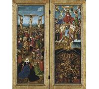 KOKITS Modern Colour Posters Vintage Canvas Painting Classic Oil Painting the Crucifixion the Last Judgment Diptych by Jan Van Eyck for Home Decor 60x90cm