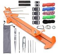 KOKKOYA Paracord Jig Tools Bracelet Making Kit Paracord Jig Weaving Tools Accessories Loom DIY Craft Maker with 5 Cords and 6 Buckles with Marlin Spike Kit (Carroty)