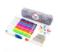 KOKNIT Crochet Hooks Set Ergonomic Crochet Hooks for Extreme Comfort, Extra Long Crochet Needles for Crocheting with Case