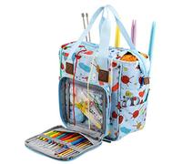 KOKNIT Knitting Tote Bag, Lightweight Knitting Yarn Storage Bag for Carrying Project with Pockets for Crochet Hooks, Knitting Needles and Accessory, Stylishly Designed Can be Matched with Any Outfit