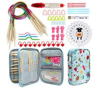 KOKNIT Lightweight Circular Knitting Needles Set, 31'' Bamboo Storage Organizer for Beginners, Round Knitting Needles with Sewing Tools Full DIY Craft Kits