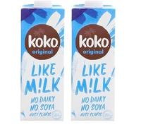 Koko Dairy Free Unsweetened UHT Coconut Milk, 1 Litre (Pack of 2)