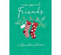 Koko Designs Classic Christmas Card, Friends, Stockings - 8 x 6 inches - Piccadilly Greetings