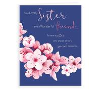 Koko Designs Luxury Beautiful Contemporary Birthday Card Lovely Sister and Wonderful Friend - 8 x 6 inches, K70010