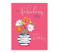 Koko Designs Luxury Beautiful Contemporary Fabulous You Birthday Card - 8 x 6 inches