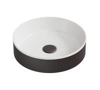 KOKO Fluted Round Matt Black Countertop Basin 360mm