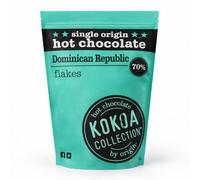 KOKOA COLLECTION Dominican Republic 70% Flakes - Luxury Single Origin Hot Chocolate Flakes 70% Cocoa - Drinking Chocolate with Vanilla, Red Cherry & Brownie Notes - Barista & Home Use