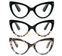 KoKoBin 3 Pack Reading Glasses Women's Blue Light Blocking Glasses Fashion and Comfortable Computer Reader (3 Pack, 1, diopters)