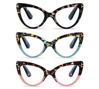 KoKoBin 3 Pack Reading Glasses Women's Blue Light Blocking Glasses Fashion and Comfortable Computer Reader (3 Paris, 2.5, diopters)