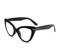 KoKoBin Large Cat Eye Reading Glasses Women's Anti-Blue Light Glasses Fashion and Comfortable Cat's Eye Computer Reader (Black, +3.0)