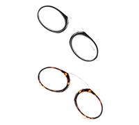 KoKoBin Pack of 2 unisex reading glasses, compact visual aid, mini nose clip, non-wired reading glasses, non-slip reading aid, always at hand +2.0