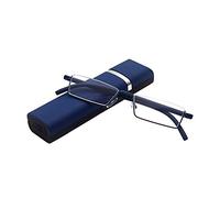 KoKoBin Reading Glasses with Ultralight TR90 Frame Reading Aid Half Glasses Made of Metal Frame with Half Frame Viewing Aid with Glasses Case for Men and Women (Blue, +2.0)