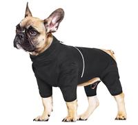 KoKoBin Reflective Dog Raincoat with Hood Four Legged Raincoat Super Lightweight Breathable Waterproof Dog Jacket Medium Large Size (Black, 3XL)