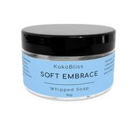 KokoBliss Soft Embrace Whipped Soap, with Sweet Almond Oil, Shea Butter and Vitamin E, Powder Scent, 80g