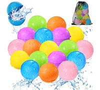 KOKODI 18PCS Reusable Water Balloons for Kids Ages 3-14, Self Sealing Magnetic Water Bombs for Pool & Beach, Quickly Fill Refillable Silicone Water Balls Fight Toys for Summer Outdoor Games