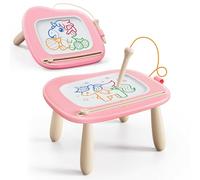 KOKODI Toddler Toys - Magnetic Drawing Board & Writing Tablet for 1-3 Year Old Boys & Girls - Educational Travel Toy for Christmas & Birthday Gift(Pink)