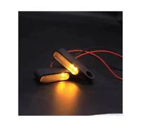 KOKOGLGBTD A Pair Motor Scooter Handlebar Lights Blinker 12V LED | Amber Flasher Taillight Motorcycle Indicators LED Mini Turn Signals Lamps(6 Lights Black Shell)