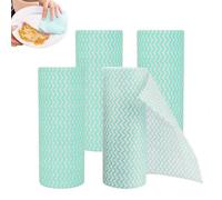 Kokoie Disposable Cloth Roll, 4 Roll Cleaning Cloth Roll, Soft and Quick-Drying Cloths On a Rolls for Kitchen Canteen Bathrooms All Purpose Cleaning 40 Pcs Per (Green, 19.5 * 25cm)