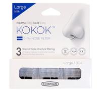 KOKOK 3-Ply Nose Filter Reusable Breathable Nasal Plugs Air Filteration for Dust, Pollution, Block Cold Air - Pack of 3 (Large)