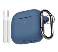 KOKOKA Case Cover Compatible for AirPods 4th Generation with Cleaner Kit, Soft Silicone Full Body Shock Absorbing Protective Case for Airpods 4 2024 with Cleaning Pen & Carabiner, Royal Blue